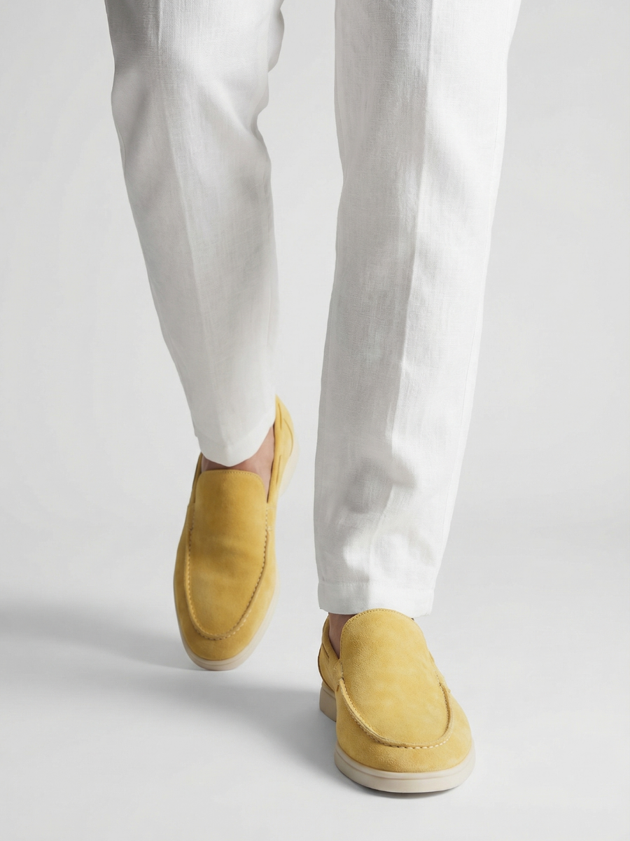 Mocasines de Ante Premium Amarillo | Luna Bellucci