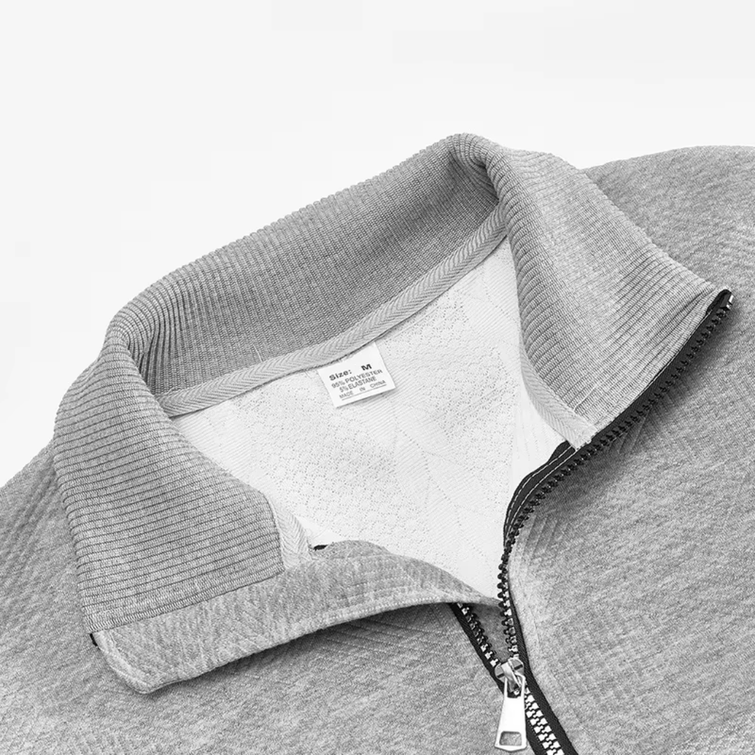 Suéter Pullover Callum con Media Cremallera y Trenzado