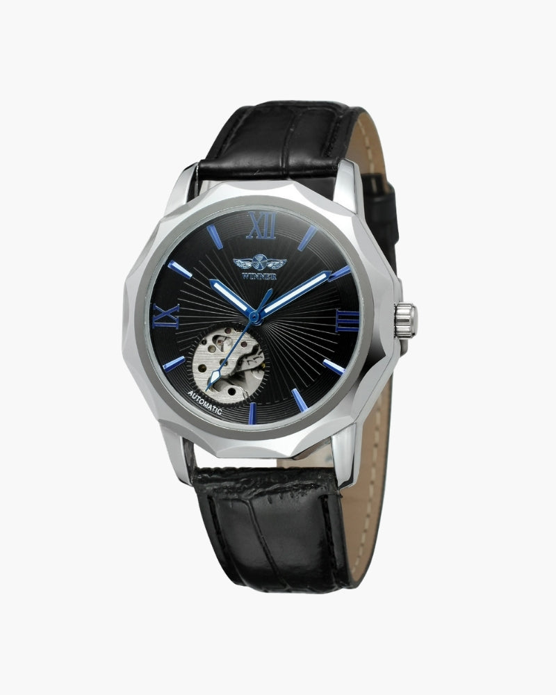Aurelio | Reloj Esqueleto de Acero para Hombre en negro | Luna Bellucci