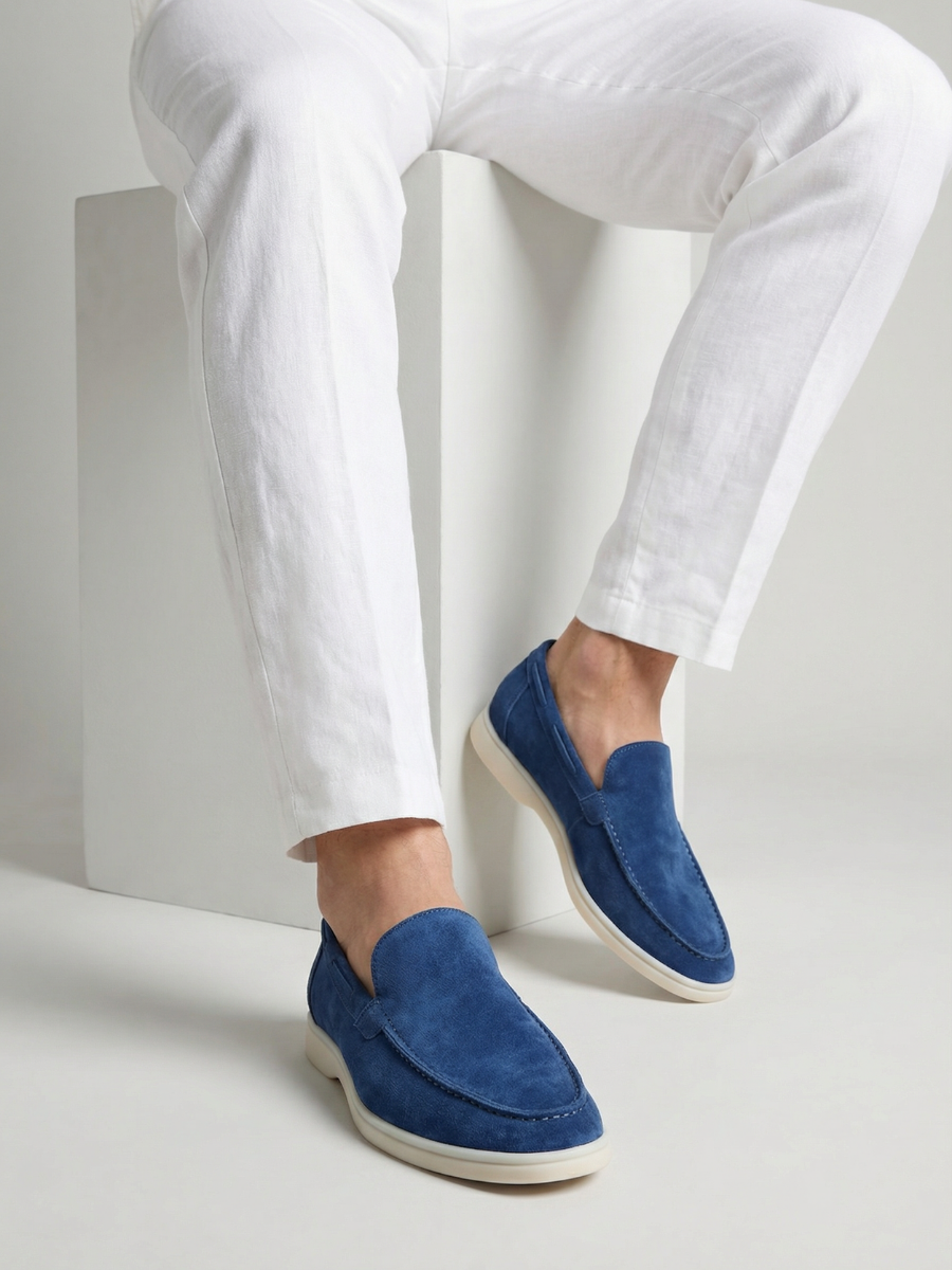 Mocasines de Ante Premium Ultramarino | Luna Bellucci
