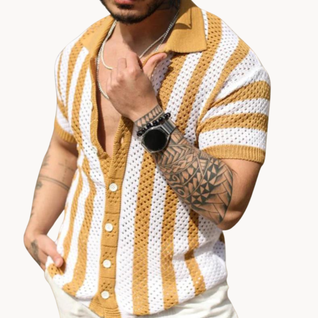 Polo Franz con Botones y Estilo Crochet