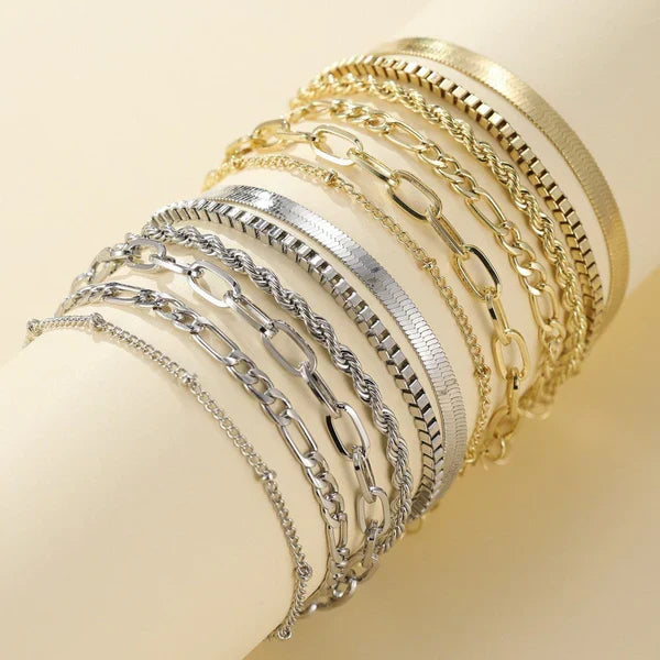 Set de pulseras 5 piezas en oro