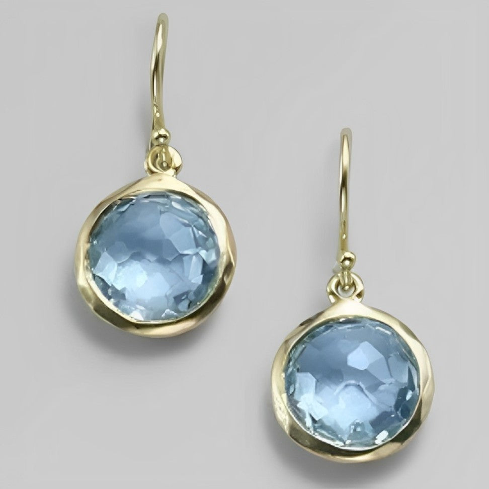 Pendientes chic con cristal azul