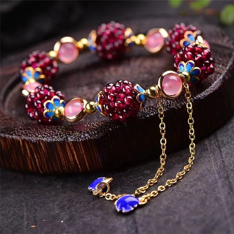 Pulsera de bayas de piedras naturales