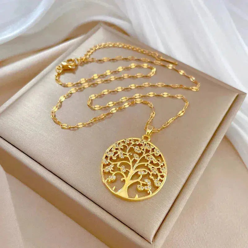 Colgante árbol de la vida de oro