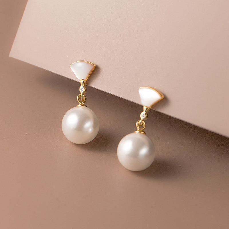 Pendientes chic de plata con perlas
