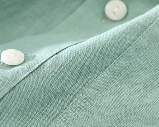 Camisa Silvio de lino de manga corta