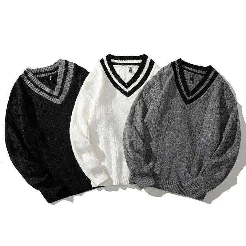 Suéter de Punto Oversized con Cuello en V