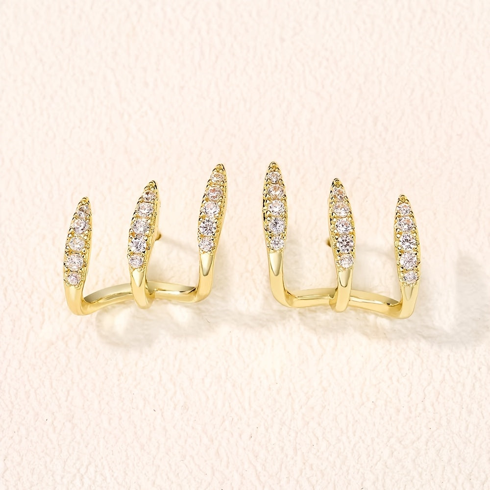 Pendiente triple elegante