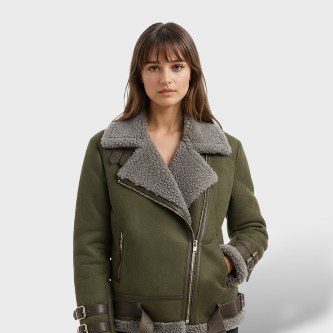 Chaqueta Elegante Mujer Piel Sintética