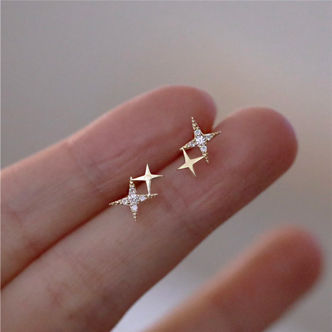 Pendientes de estrella brillantes