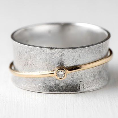 Anillo de oro elegante™ – Plata & brillo