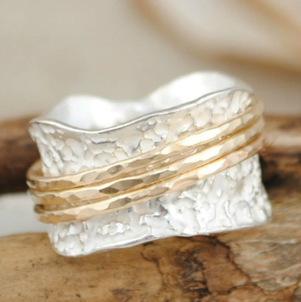 Anillo giratorio dúo™ – Oro & plata