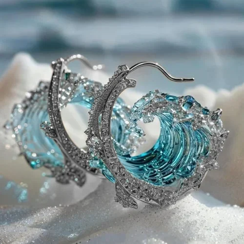 Pendientes olas del mar