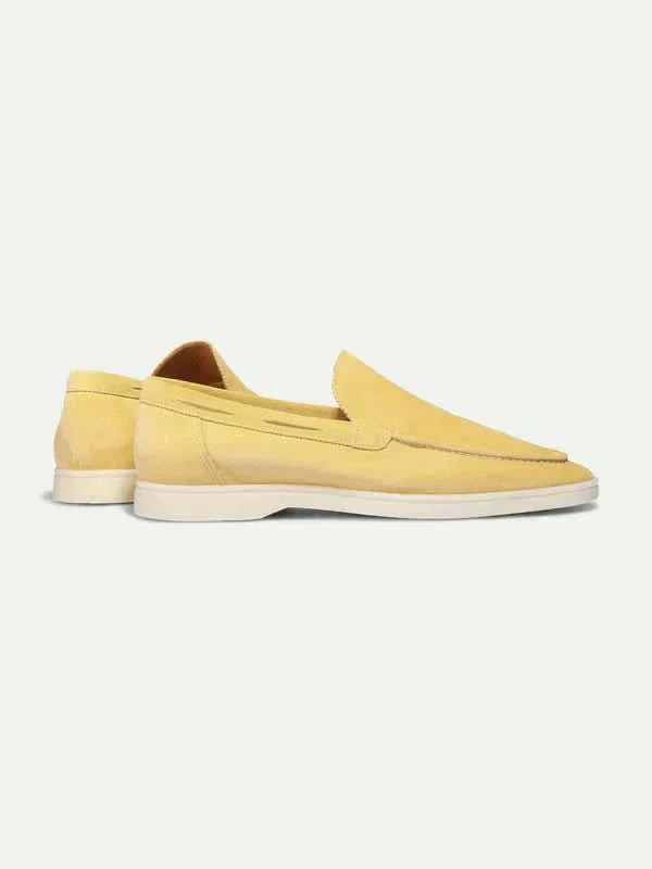 Lorenzo | Mocasines Clásicos de Ante Amarillo Cítrico