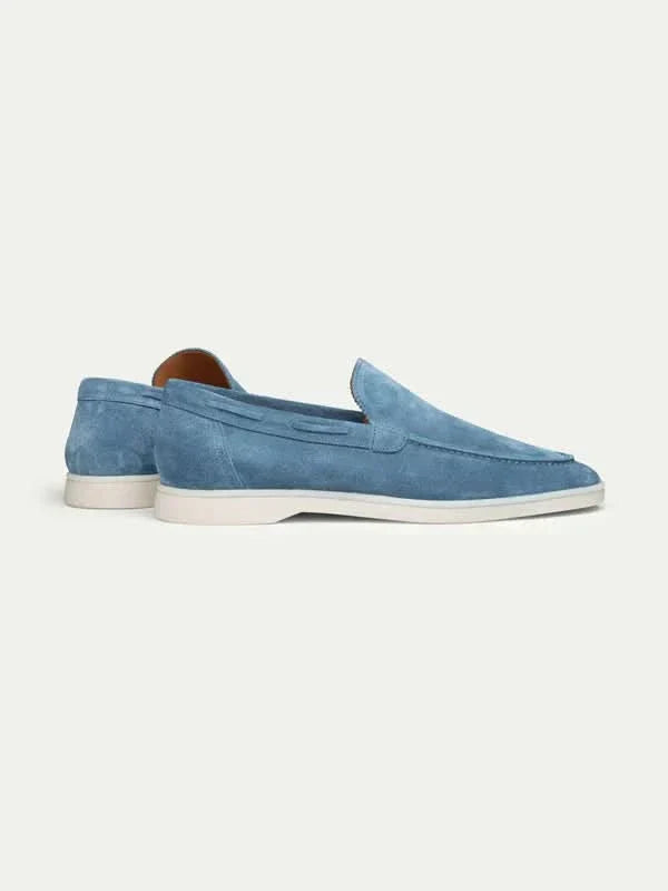 Lorenzo | Mocasines Clásicos de Ante Azul Océano