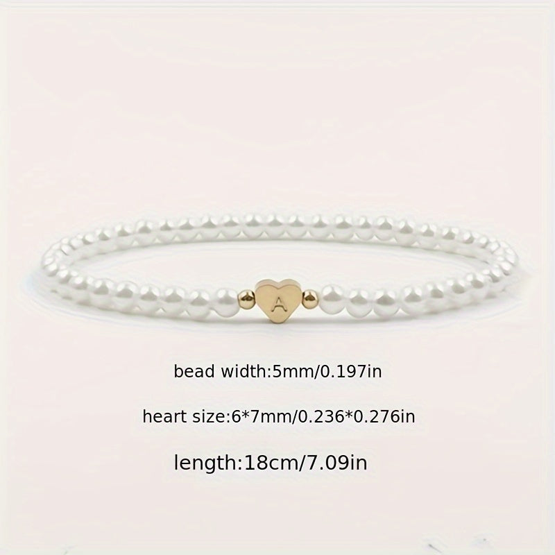 Pulsera chic con inicial de corazón (A–Z)