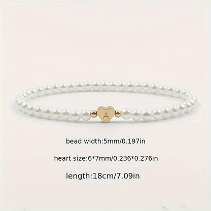 Pulsera chic con inicial de corazón (A–Z)