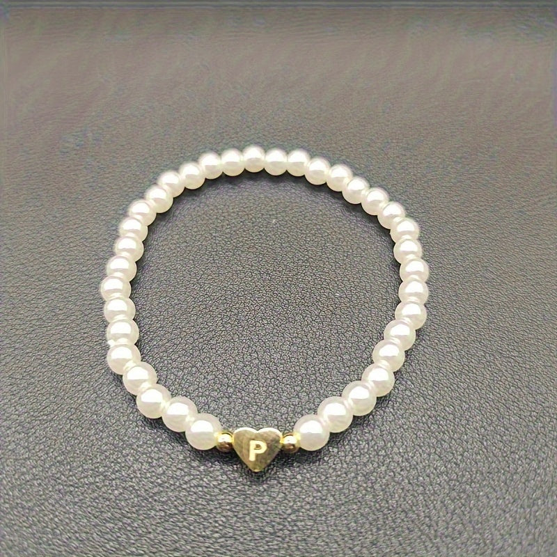 Pulsera chic con inicial de corazón (A–Z)