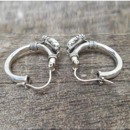 Pendientes elegantes de plata de ley con turquesa