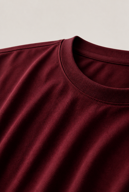 Alessio | Camiseta de Algodón Mercerizado Burdeos