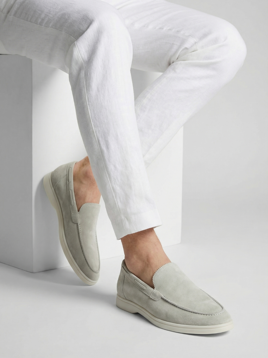 Mocasines de Ante Premium Verde Casual | Luna Bellucci