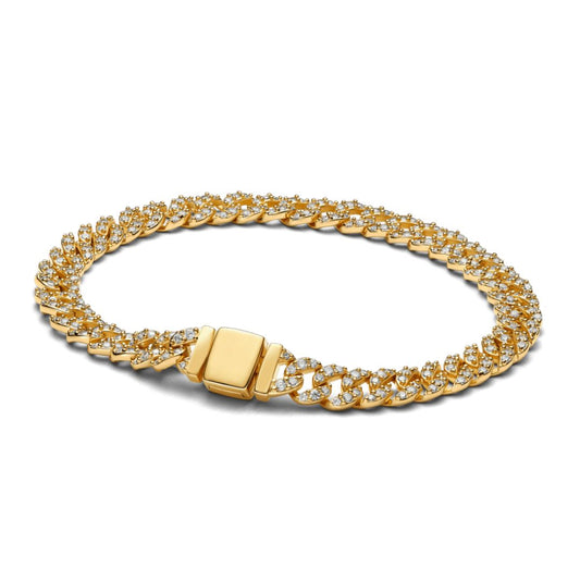Pulsera cubana con moissanita