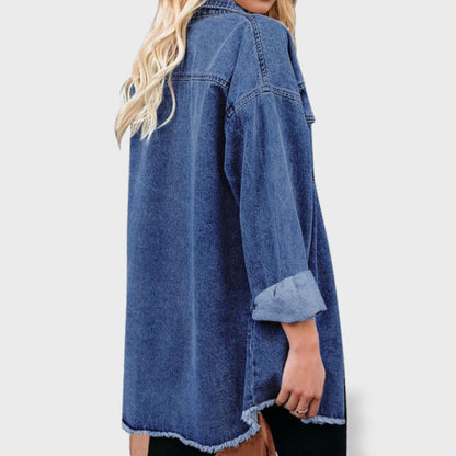 María Chaqueta vaquera oversize para mujer con botones y bolsillos