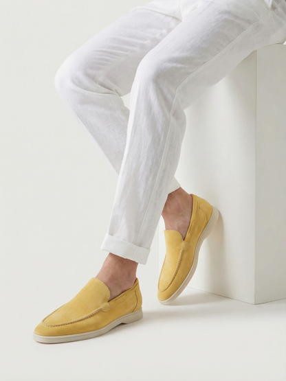 Mocasines de Ante Premium Amarillo | Luna Bellucci