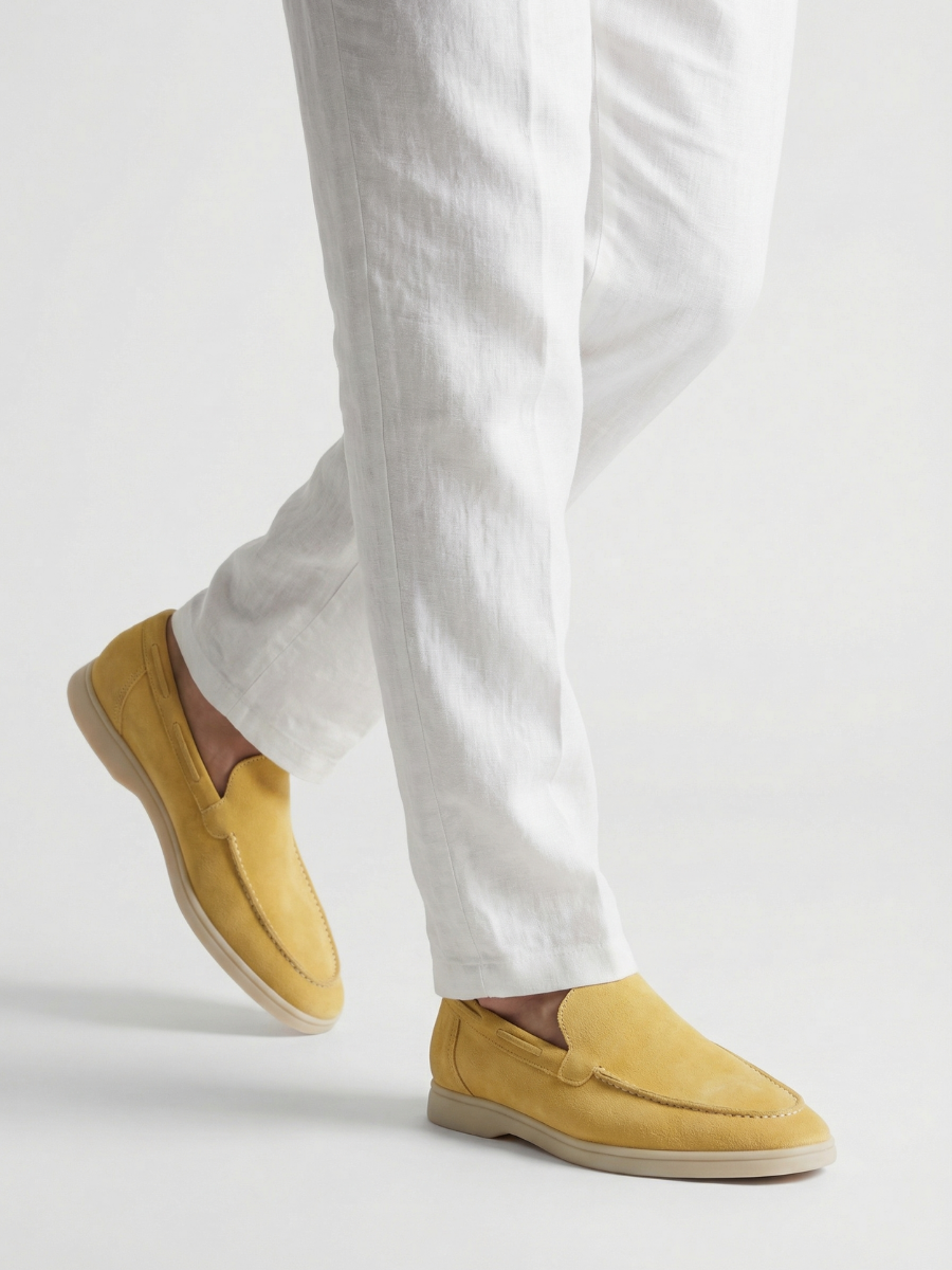 Mocasines de Ante Premium Amarillo | Luna Bellucci