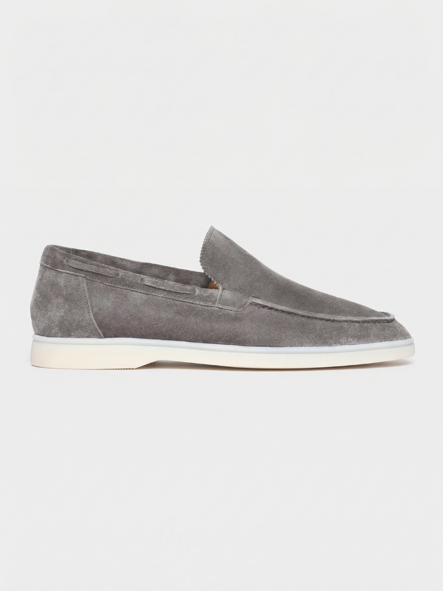 Mocasines de Ante Premium Gris | Luna Bellucci