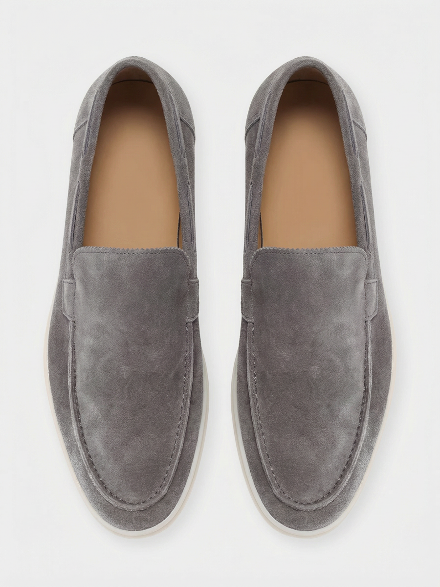 Mocasines de Ante Premium Gris | Luna Bellucci