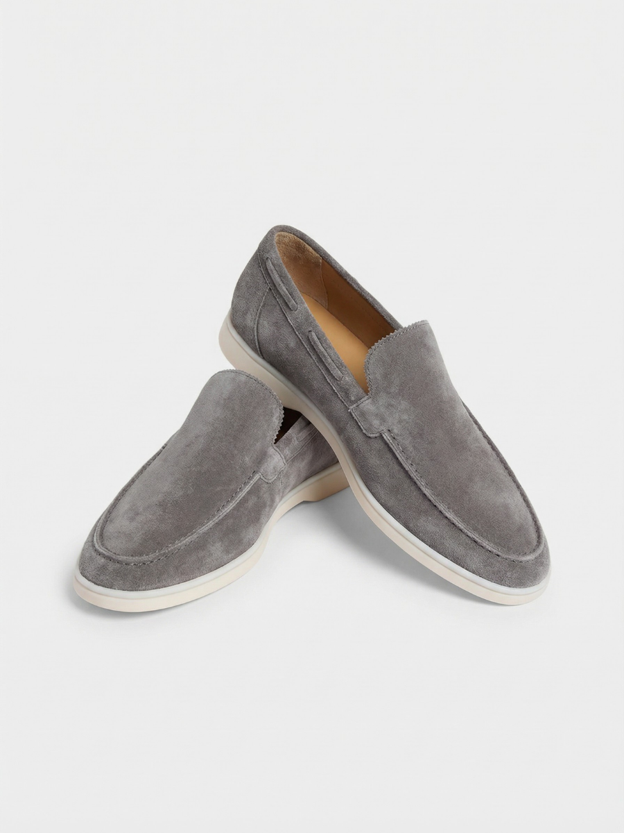 Mocasines de Ante Premium Gris | Luna Bellucci