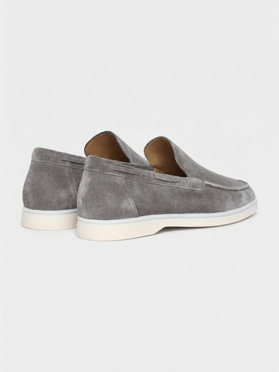 Mocasines de Ante Premium Gris | Luna Bellucci