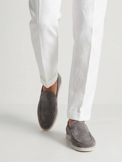 Mocasines de Ante Premium Gris | Luna Bellucci
