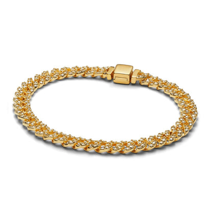 Pulsera cubana con moissanita