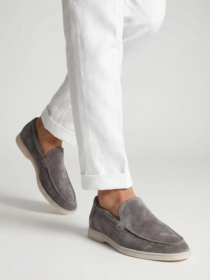 Mocasines de Ante Premium Gris | Luna Bellucci