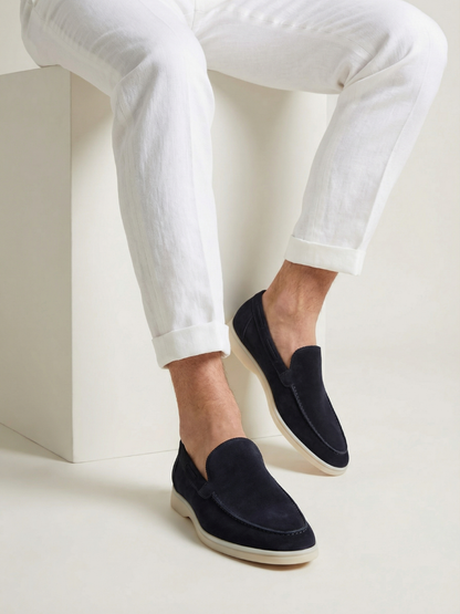 Mocasines de Ante Premium Azul Marino | Luna Bellucci
