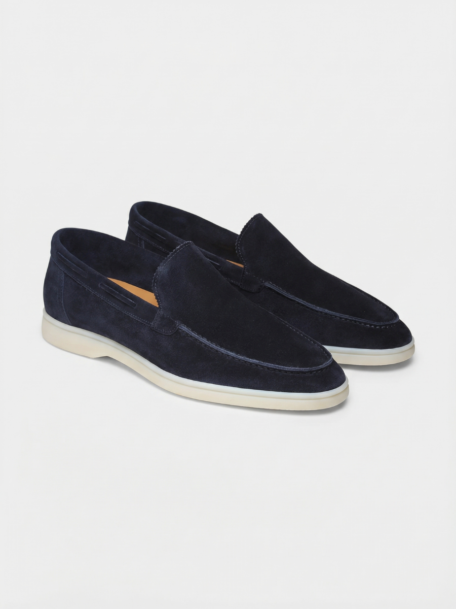 Mocasines de Ante Premium Azul Marino | Luna Bellucci
