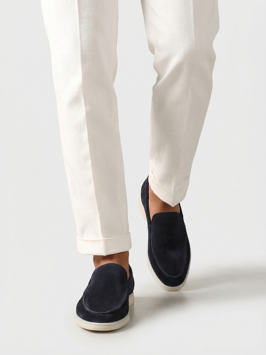 Mocasines de Ante Premium Azul Marino | Luna Bellucci