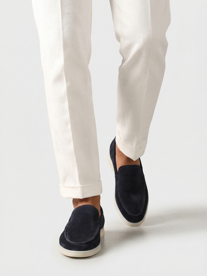Mocasines de Ante Premium Azul Marino | Luna Bellucci