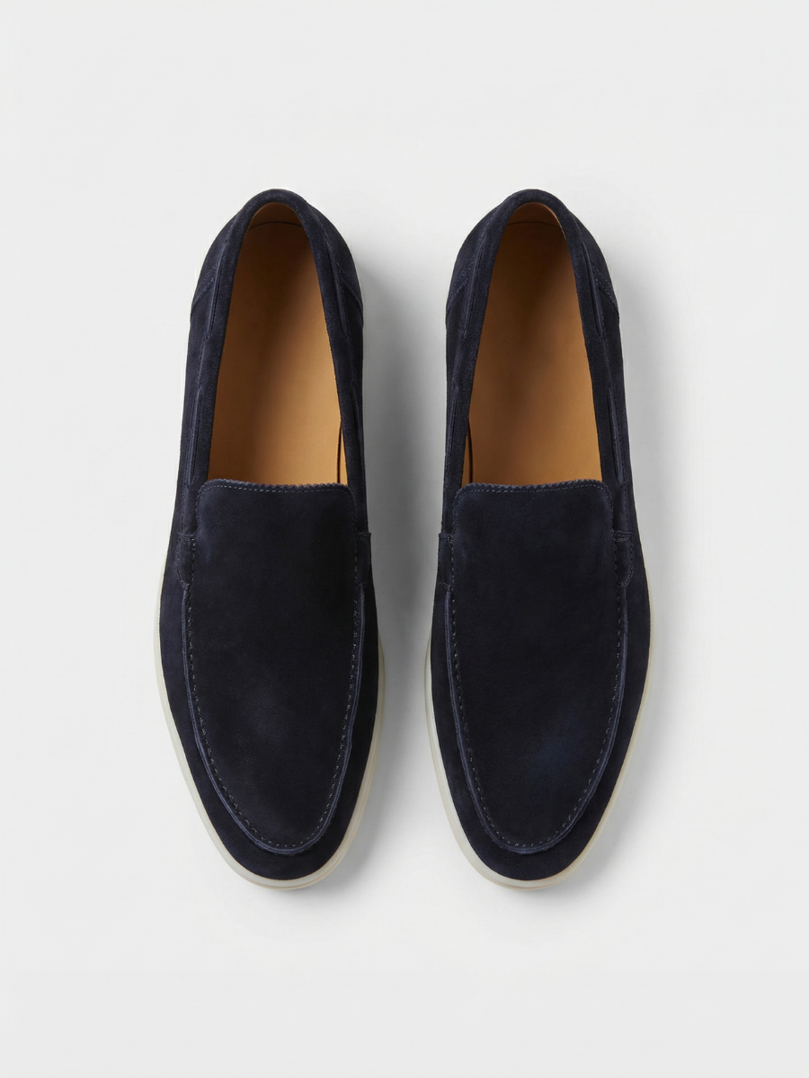 Mocasines de Ante Premium Azul Marino | Luna Bellucci