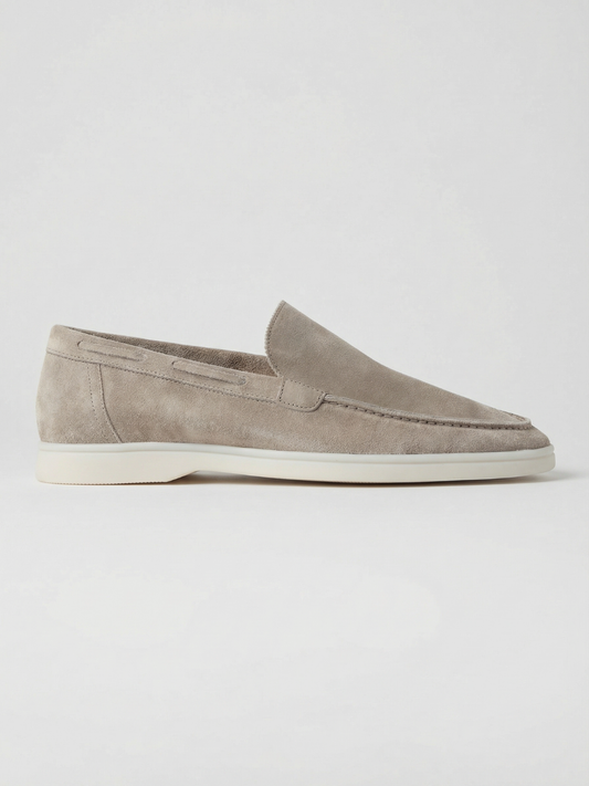 Mocasines de Ante Premium Gris Claro | Luna Bellucci