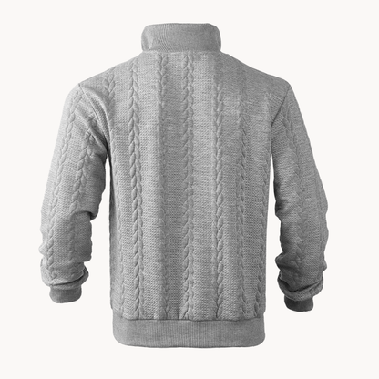 Suéter Pullover Callum con Media Cremallera y Trenzado