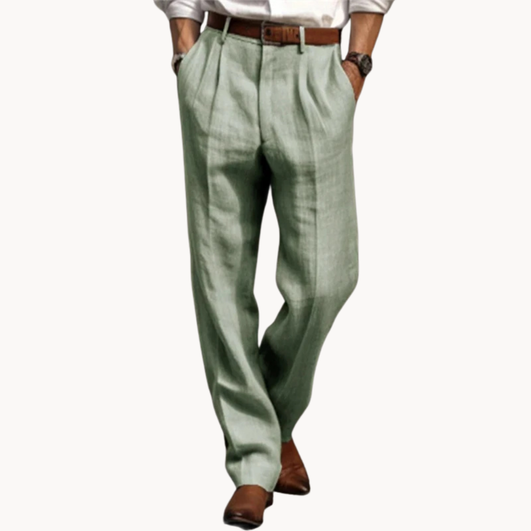 Pantalón Leandro Relajado de Mezcla de Algodón