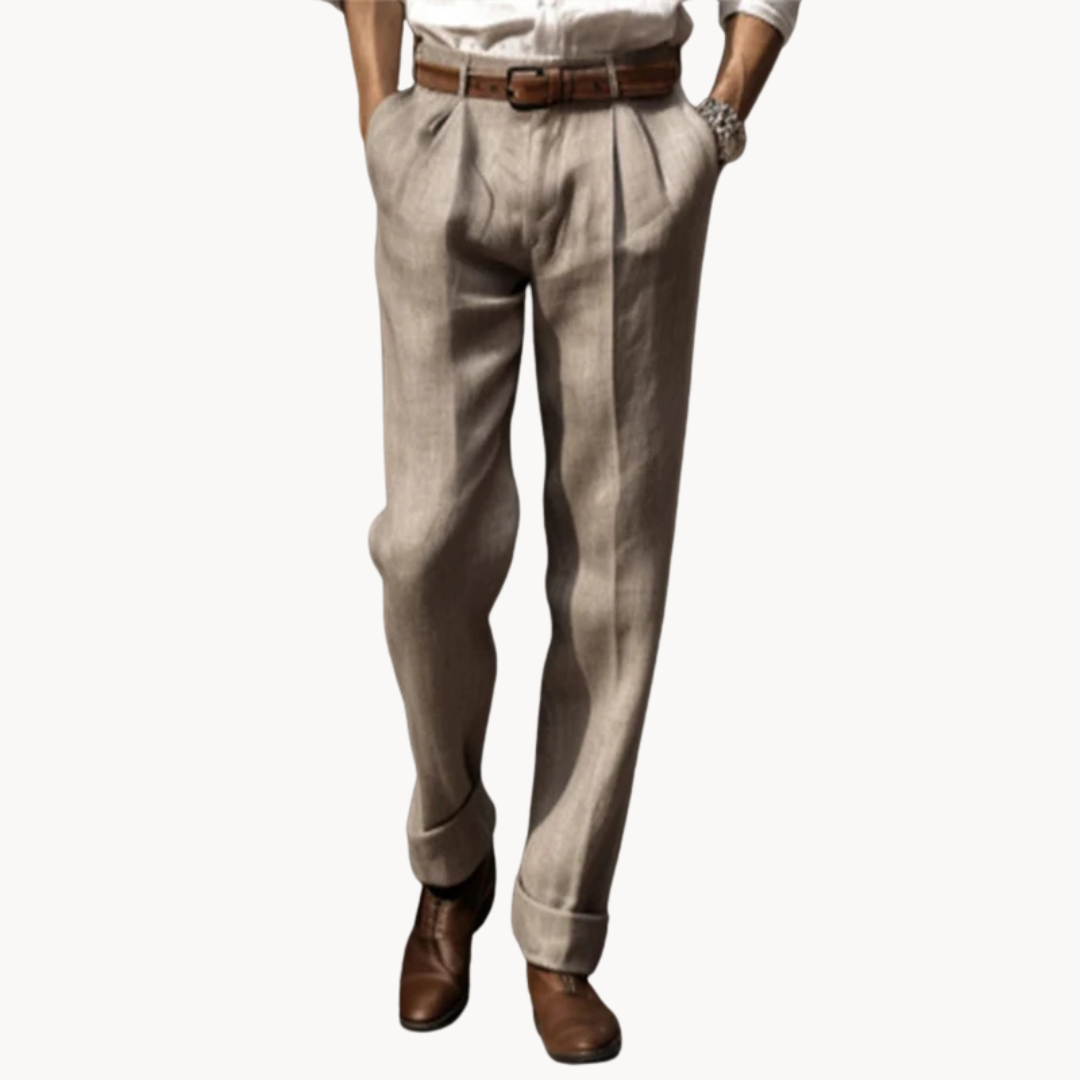 Pantalón Leandro Relajado de Mezcla de Algodón