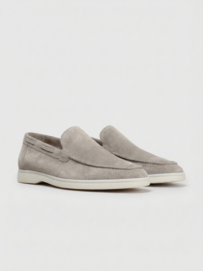 Mocasines de Ante Premium Gris Claro | Luna Bellucci