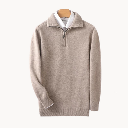 Suéter de Merino con Cuello Medio Cierre