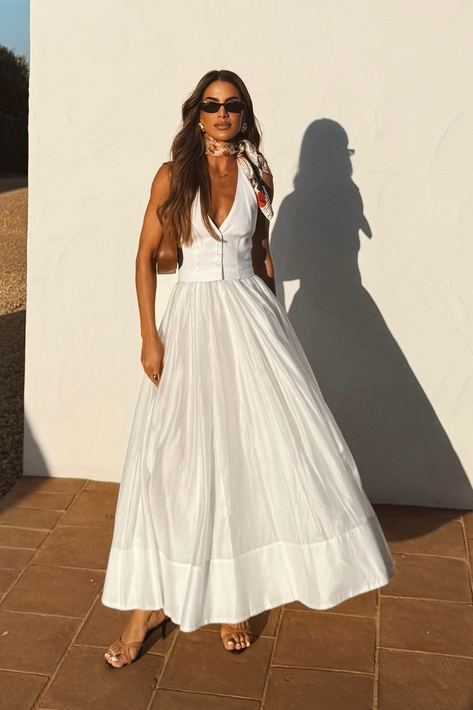 Isla – Button Front Flow Maxi Dress