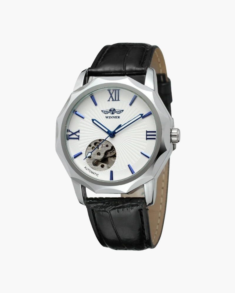 Aurelio | Reloj Esqueleto de Acero para Hombre en blanco | Luna Bellucci